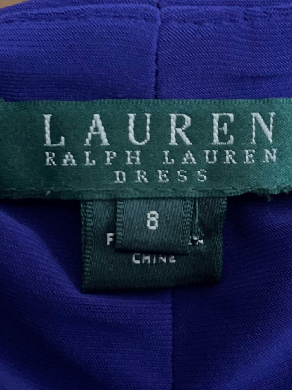 Ralph Lauren Dress 8 Royal Purple/Blue Stretch Knit Ruched Sheath, Wedding Guest - Picture 6 of 6